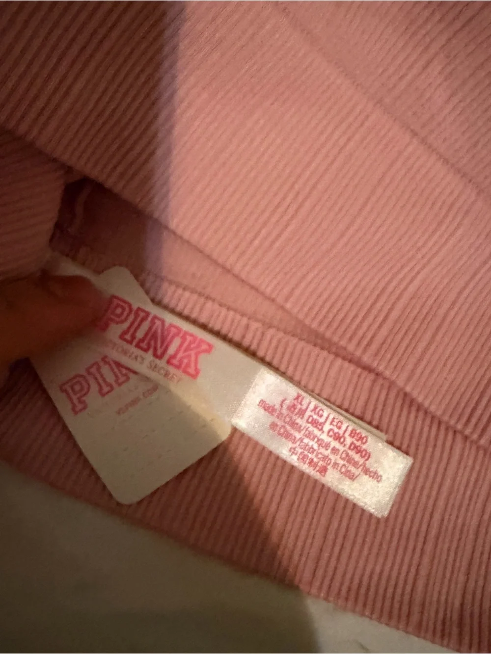 PINK VICTORIAS SECRET ribbed Pink Halter Bralette X-LARGE